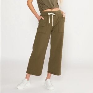 Etica Olive Ankle Cropped Pants